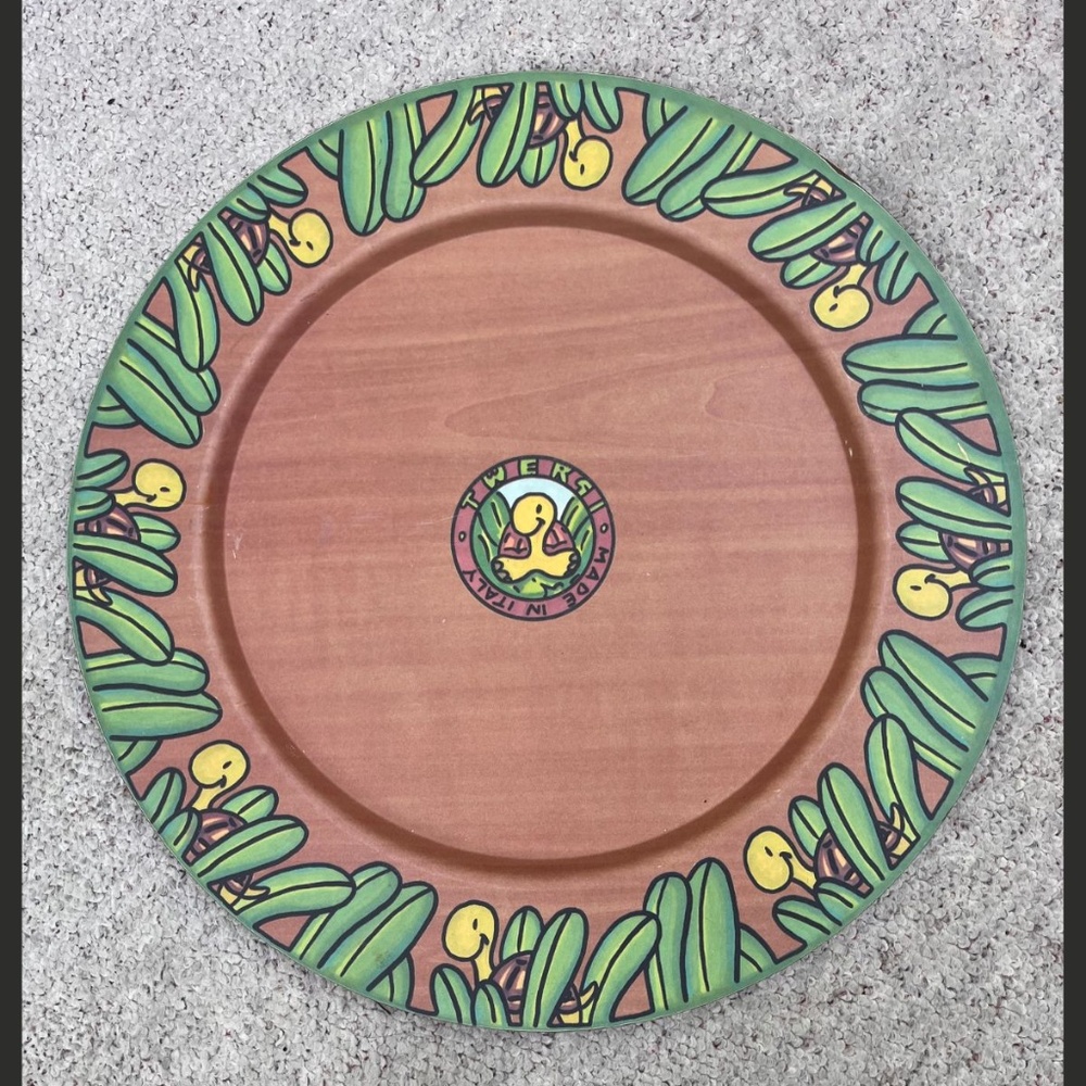 Alessi Twergi Italian Art 1990's Turtle Large Melamine Wood-like Tray